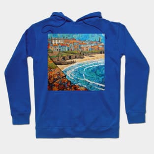 Folk Art Newquay Beach and Town Hoodie